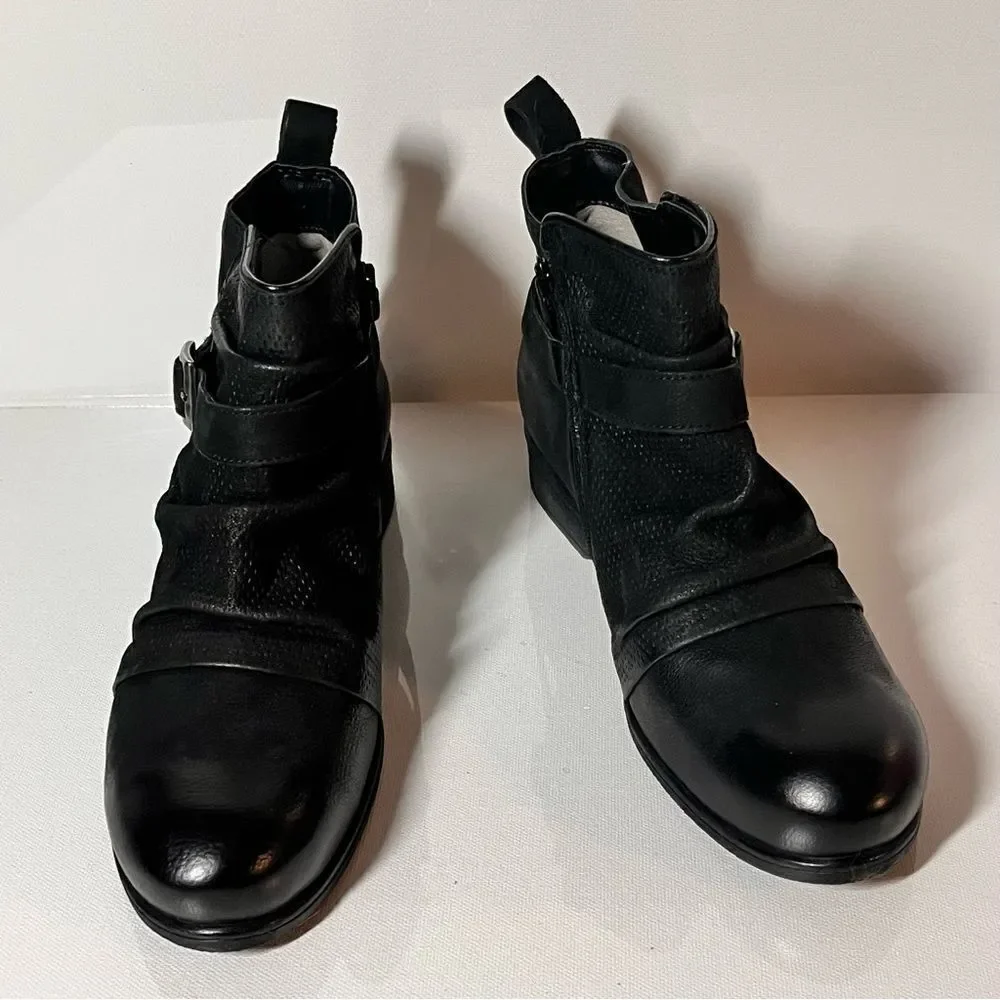 Miz Mooz Suzy Wide Width Leather Ankle Boots